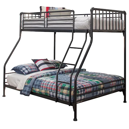 Simple Metal Twin/Full Bunk Bed