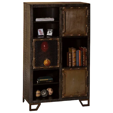 Rustic Wood With Metal Accents Curio