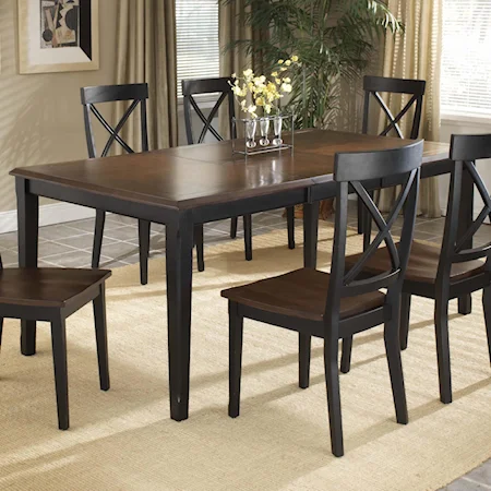 Rectangle Leg Extension Dining Table with 18" Butterfly Leaf