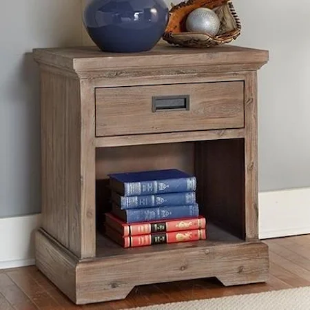 Nightstand with Drawer and Shelf