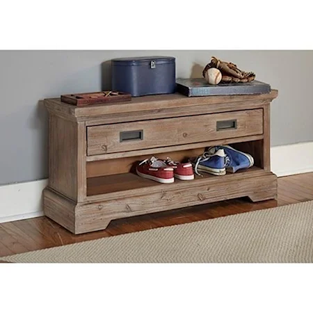 Dressing Bench with Drawer and Shelf