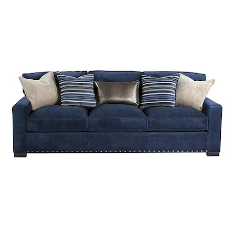 Transitional Three Seater Sofa with Complementing Pillows