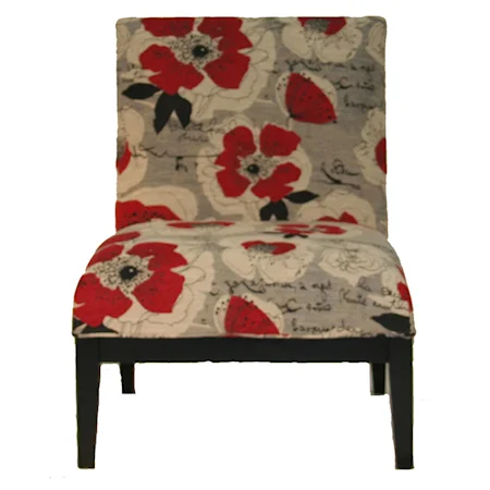 Contemporary Armless Accent Chair with High Wood Legs