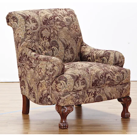 Traditional Rolled Back Accent Chair