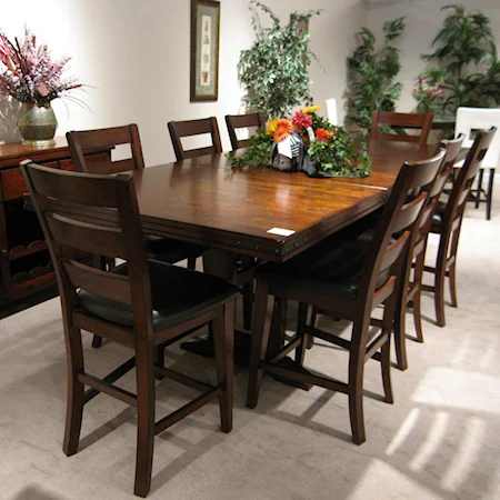 Casual 9 Piece Counter Table and Chair Set