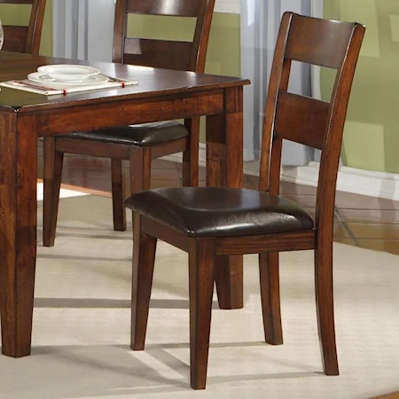 Dining Room Ladder Back Side Chair with Upholstered Seat