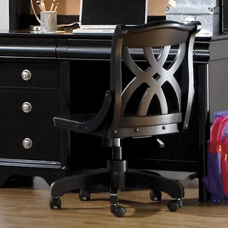 Black Office Desk Chair with Casters