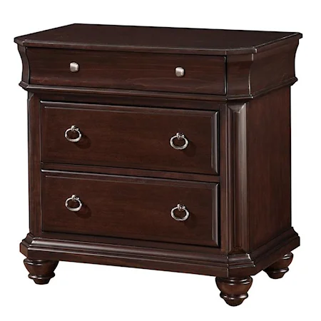 3 Drawer Night Stand with Felt Lining