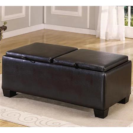 PVC Ottoman with 2 Storage/Covers