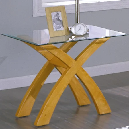 Glass Top End Table