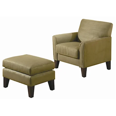 Track Arm Chair and Ottoman Set