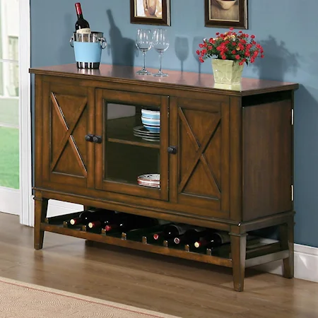 Dining Server with Bottom Wine Rack