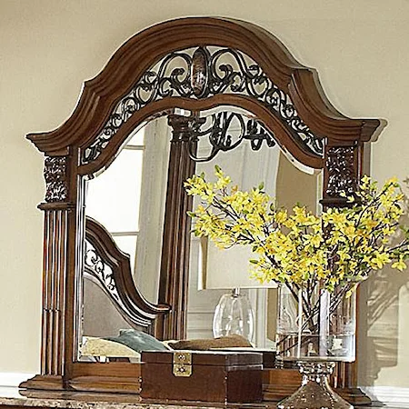 Traditional Dresser Mirror with Arched Molding