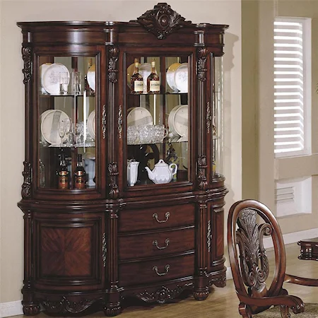 Traditional China Cabinet with 3 Drawers