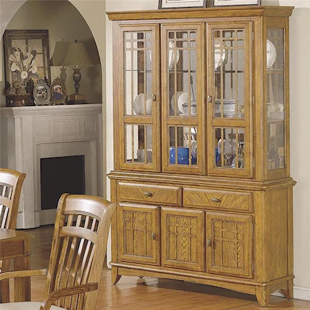 Transitional China Cabinet With Doors, Drawers, and Shelves