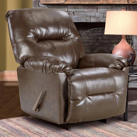 Bonded Leather Chaise Rocker Recliner