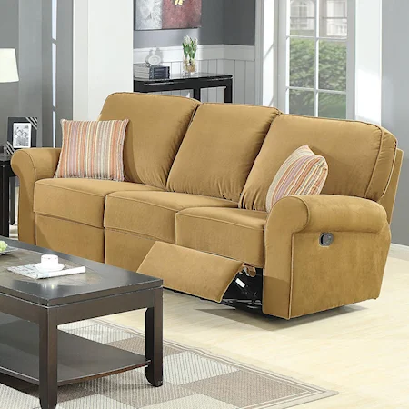 Reclining Sofa with Rolled Arms