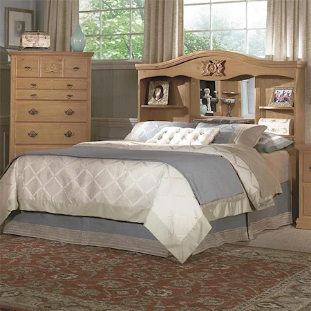 Country Bookcase Headboard for Full or Queen Bed