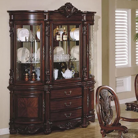 Traditional China Cabinet with 3 Drawers