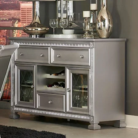 Glam Dining Server with Built-in Wine Bottle Storage