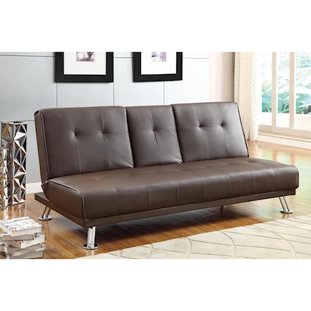 Casual Click Clack Futon with Tufted Back