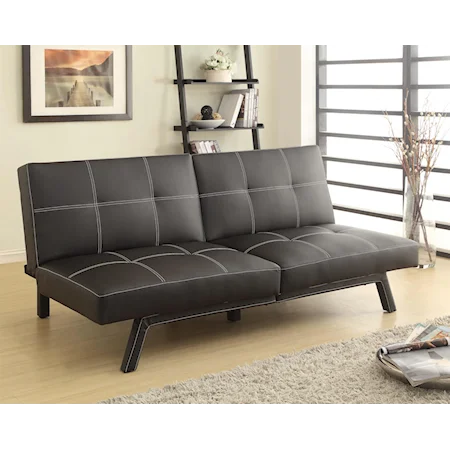 Casual Click Clack Futon with Tufted Seat Back