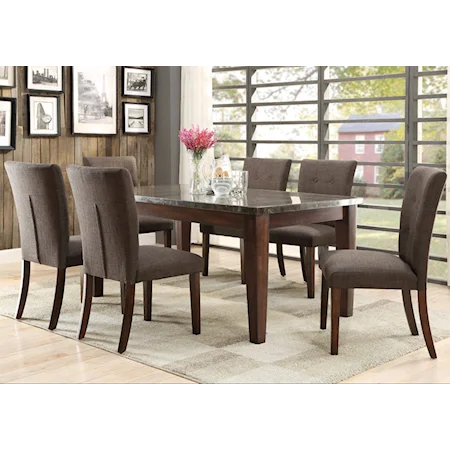7 Piece Dining Set with Bluestone Table Top