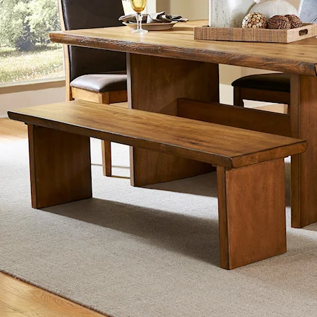 Contemporary Wood Dining Bench