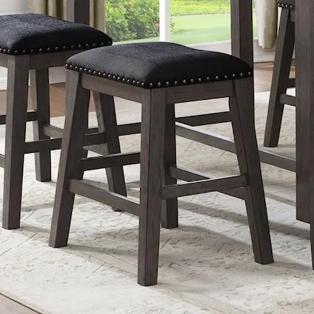 Transitional Counter Height Stool with Upholstered Seat