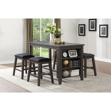 Transitional Counter Height Table and Chair Set