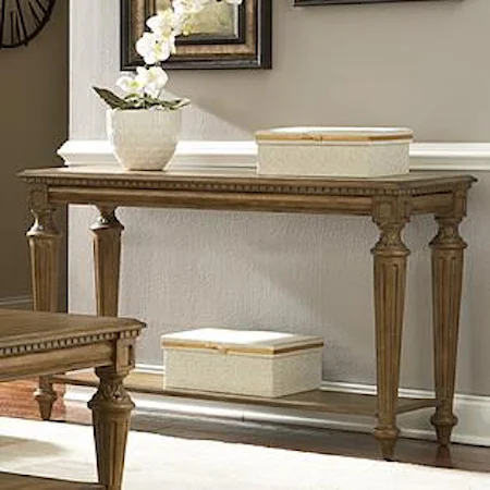 Traditional Sofa Table with Dental Crown Molding
