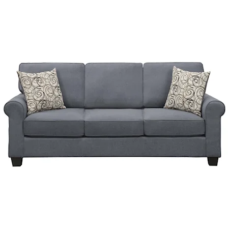 Transitional Sofa Sleeper with Removable Seat and Back Cushions
