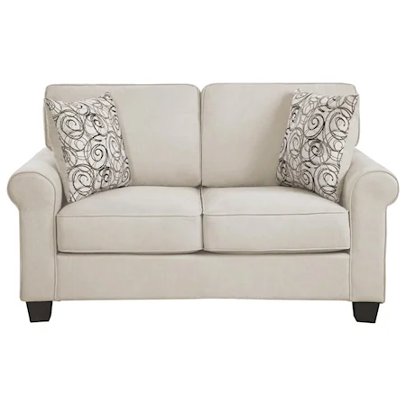 Transitional Love Seat with Removable Seat and Back Cushions