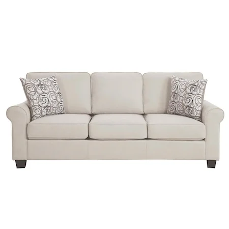 Transitional Sofa with Removable Seat and Back Cushions