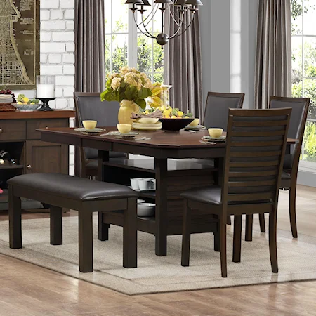 Dining Table & Chair Set with Bench