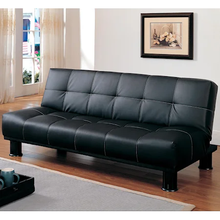 Black Click Clack Futon with Contrast Stitching