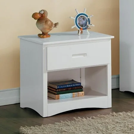 Transitional Night Stand with Open Shelf