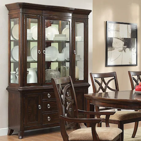 China Cabinet with 3 Glass Doors