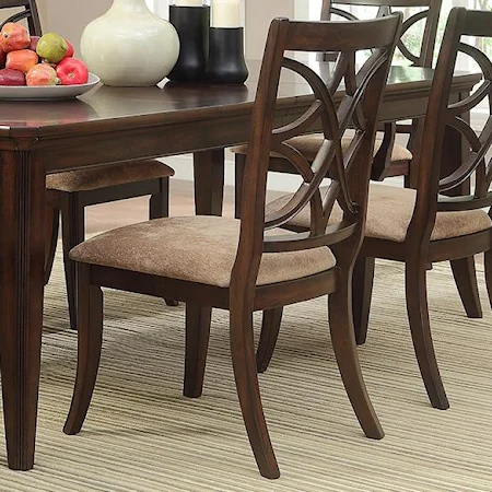 Dining Side Chair with Overlapping Seat Back Design