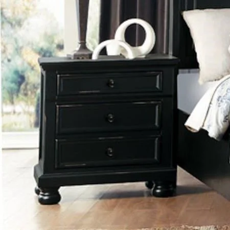 Transitional Nightstand with Hidden Felt-Lined Drawer