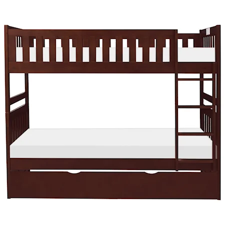 Casual Twin Over Twin Bunk Bed with Trundle