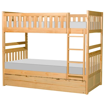 Casual Twin Over Twin Bunk Bed with Trundle