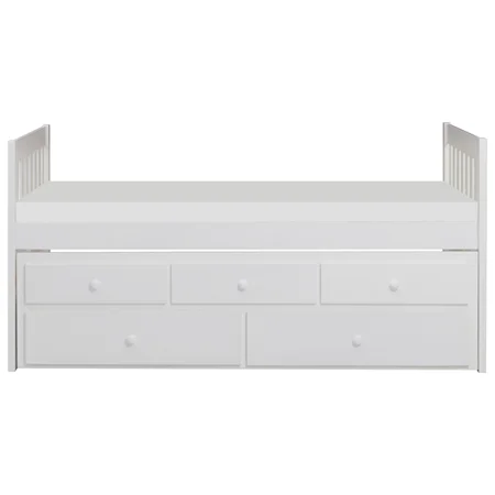 Casual Twin Captain's Bed with Trundle and Storage Drawers