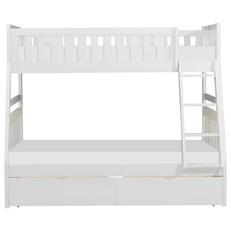 Casual Twin Over Full Bunk Bed with Storage Drawers