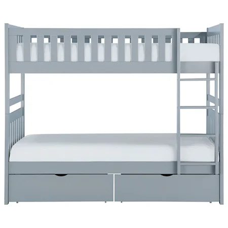 Twin Over Twin Bunk Bed with Storage Drawers