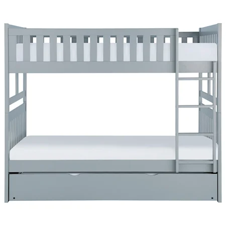 Casual Full Over Full Bunk Bed with Twin Trundle