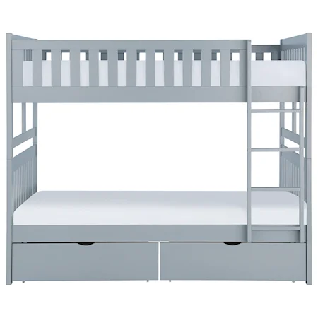 Casual Full Over Full Bunk Bed with Storage Drawers