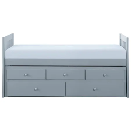 Casual Twin Captain's Bed with Trundle and Storage Drawers