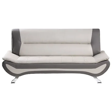 Contemporary Sofa with Chrome Legs