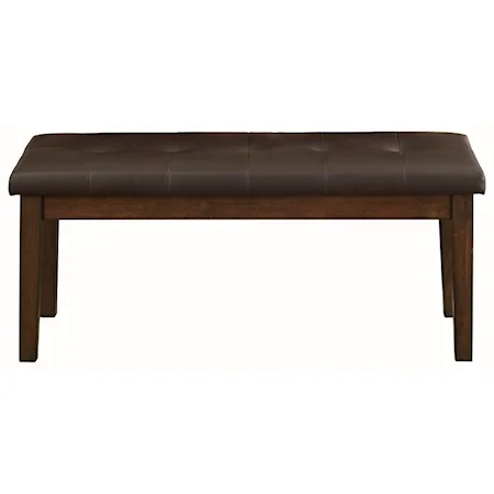 Transitional Upholstered Bench with Tufted Seat